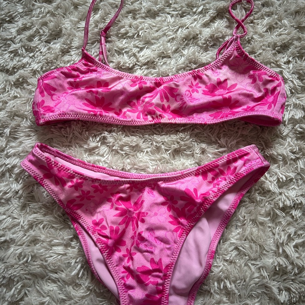 PacSun Pink Floral Two-Piece Bikini